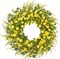 24 Inch Artificial Daisy Flower Summer Floral Wreath with Eucalyptus Green Leaves Wreath Farmhouse Wreath for Front Door Wall Home Party Decorations